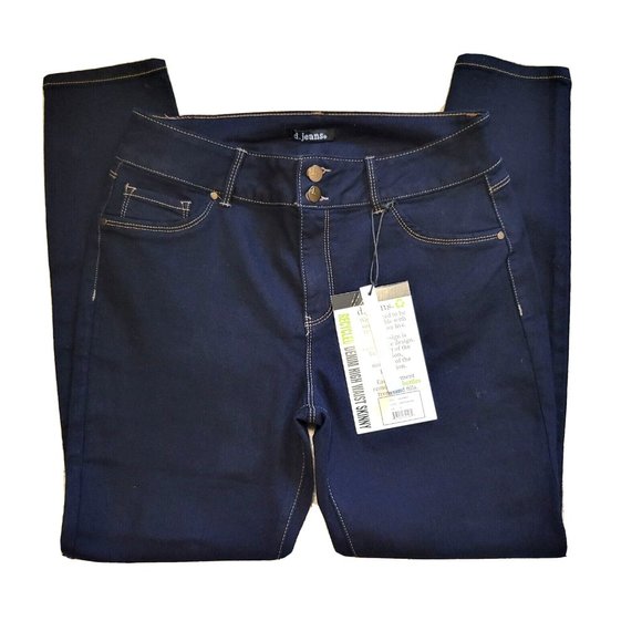 D. Jeans 12 NWT Women's High Waist Skinny Super Dark Rinse Recycled Stretch - Picture 1 of 3